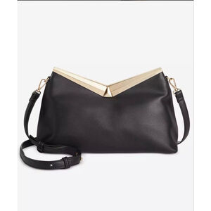 INC Faux Leather Crossbody Bag w/ Gold-Tone Hardware
